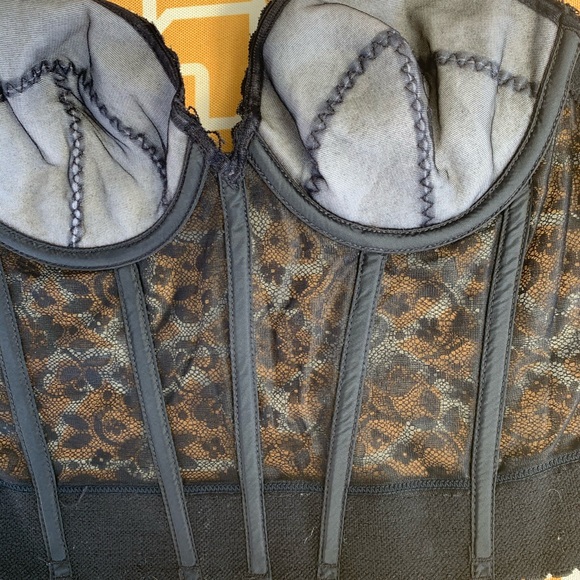 Vintage bra top lingerie 36B pin up bustier corset - Picture 4 of 6